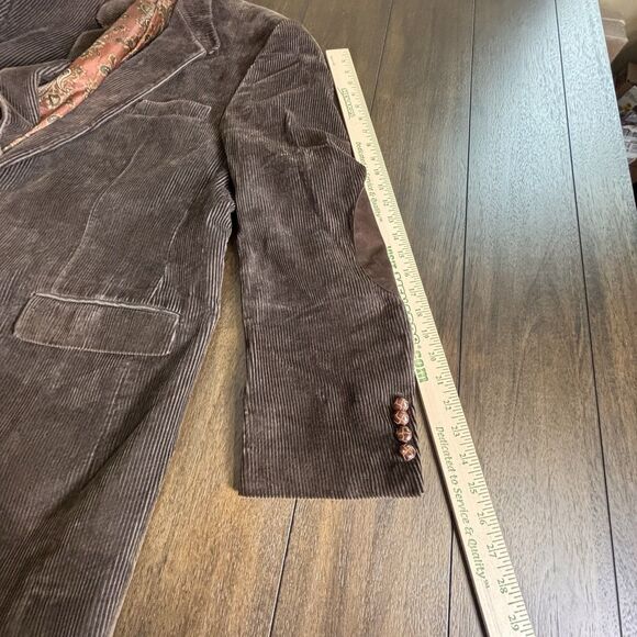 Ralph Lauren Brown Corduroy Men 44 L Sport Coat Elbow Patches Blazer Suit Jacket - Picture 5 of 8